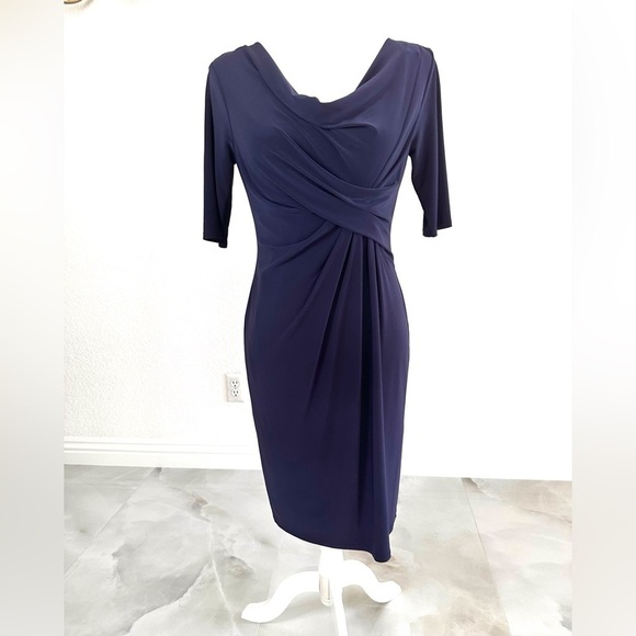 Jones New York Dresses & Skirts - Jones New York Blue Ruched Wrap Midi Dress